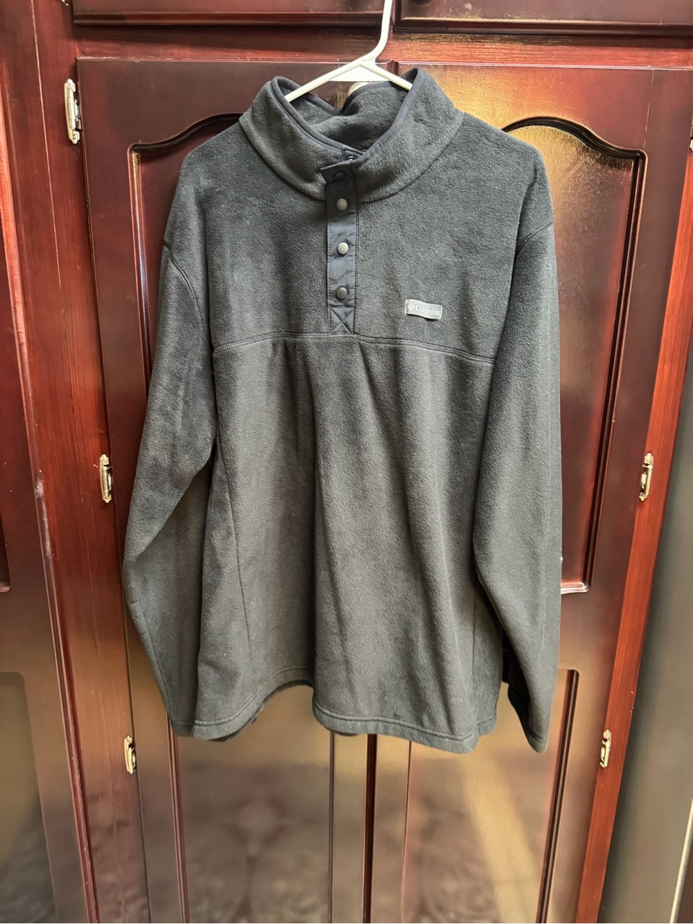 Columbia Men's Charcoal Gray Snap-Placket Fleece Pullover
